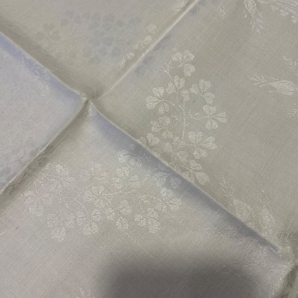 Vintage White Irish Linen Damask Dinner Napkins Rose Shamrock Thistle Set 4 - Picture 8 of 10